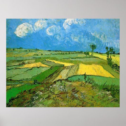 Wheat Fields op Auvers under Clouded Sky, Vincent Poster (Voorkant)