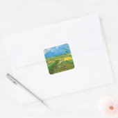 Wheat Fields op Auvers under Clouded Sky, Vincent Vierkante Sticker (Envelop)