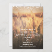 Wheat Rustic country Wedding Invitations Kaart (Voorkant)