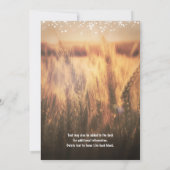Wheat Rustic country Wedding Invitations Kaart (Achterkant)