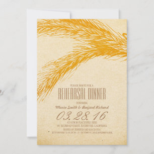 Wheat Rustic Rehearsal Dinner Invitations Kaart