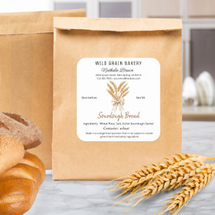 Wheat Sourdough Bread Cottage Law Food Vierkante Sticker
