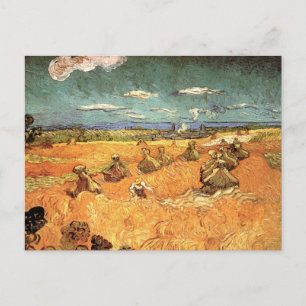 Wheat Stacks met Reaper van Vincent van Gogh Briefkaart