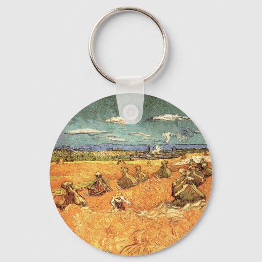 Wheat Stacks met Reaper van Vincent van Gogh Sleutelhanger (Voorkant)