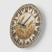 Wheat Wall Clock | Farmhouse Decor Grote Klok (Hoek)