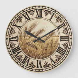 Wheat Wall Clock | Farmhouse Decor  Grote Klok