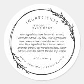 Wheat Wreath Modern Ingredients Label Stickers (Devant)