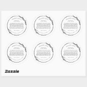 Wheat Wreath Modern Ingredients Label Stickers (Feuille)