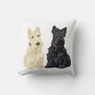 Wheaten & Black Schotse Terriërs Kussen