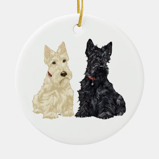 Wheaten & Black Scottie Dog Ornament (Voorkant)