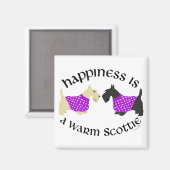 Wheaten & Black Scottie Happiness Magneet (Voorkant / Achterkant)