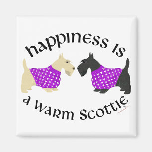 Wheaten & Black Scottie Happiness Magneet