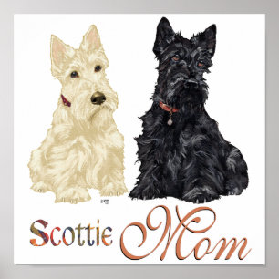 Wheaten & Black Scotties Moederdag Poster