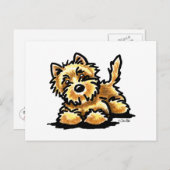 Wheaten Cairn Terrier Art Briefkaart (Voorkant / Achterkant)