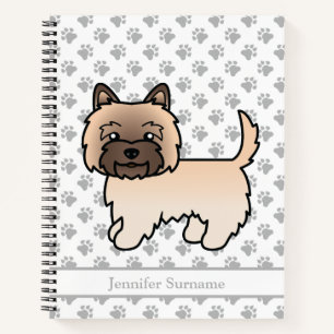 Wheaten Cairn Terrier Cartoon Dog & Custom Text Notitieboek