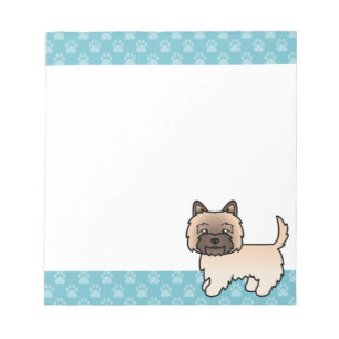 Wheaten Cairn Terrier Cartoon Hond & Blauwe Randen Notitieblok