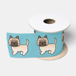 Wheaten Cairn Terrier Cartoon Hond Op Blauwe Kleur Lint