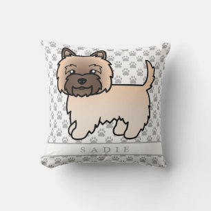 Wheaten Cairn Terrier Hondenillustratie & Naam Kussen