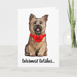 Wheaten Cairn Terrier met een kerstboog Kaart