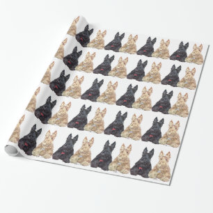 Wheaten en Black Scottie Dogs Cadeaupapier