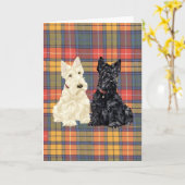 Wheaten en Black Scottish Terriers Kaart (Gele Bloem)