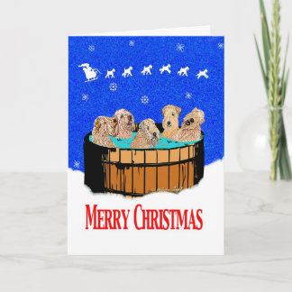 Wheaten Kerstmis van Terrier in Noordelijk Feestdagen Kaart