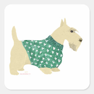 Wheaten Schotse Terriër Trui Vierkante Sticker