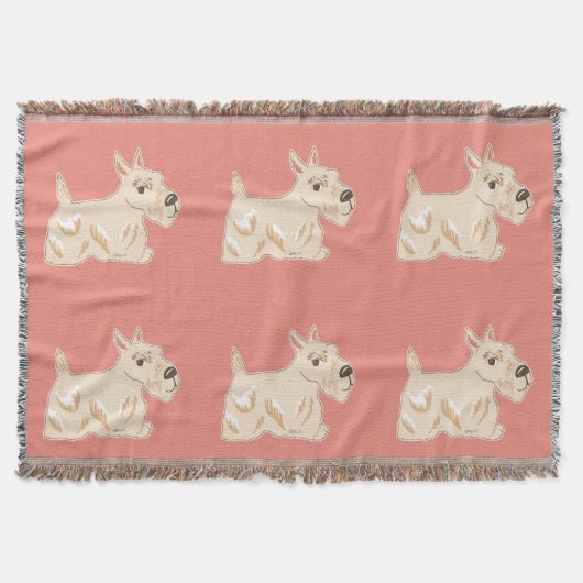 Wheaten Scottie Dogs Warm Peach Throw Blanket Deken (Voorkant)