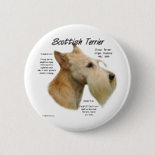Wheaten Scottie Geschiedenis Ronde Button 5,7 Cm