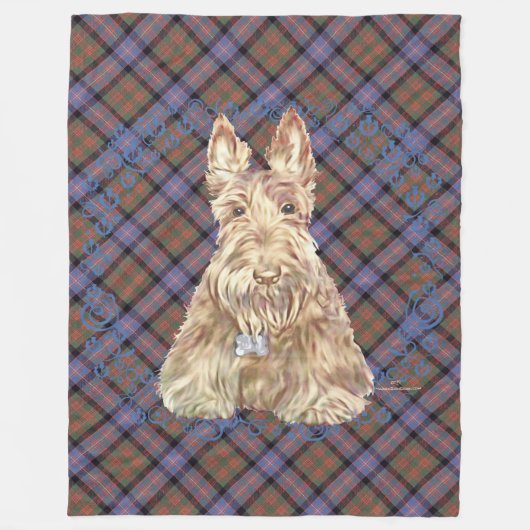 Wheaten Scottie Tartan Fleece Deken (Voorkant)
