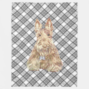 Wheaten Scottie Tartan Fleece Deken
