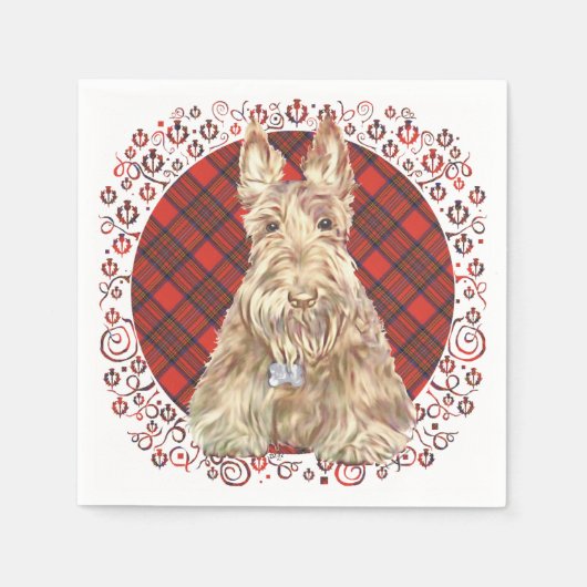 Wheaten Scottie Tartan Servetten (Voorkant)