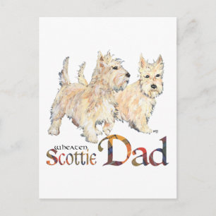 Wheaten Scotties vieren Vaderdag Briefkaart