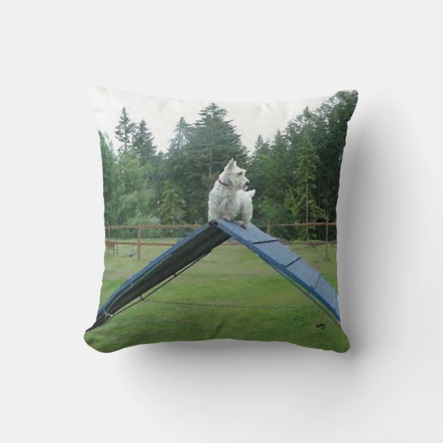 Wheaten Scottish Terrier Agility Pillow Kussen (Voorkant)