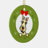 Wheaten Scottish Terrier Kerstmis Classic Keramisch Ornament (Rechts)