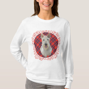 Wheaten Scottish Terrier op Tartan T-shirt