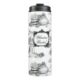 WHEATEN Terrier Black Toile w/Customization Thermosbeker