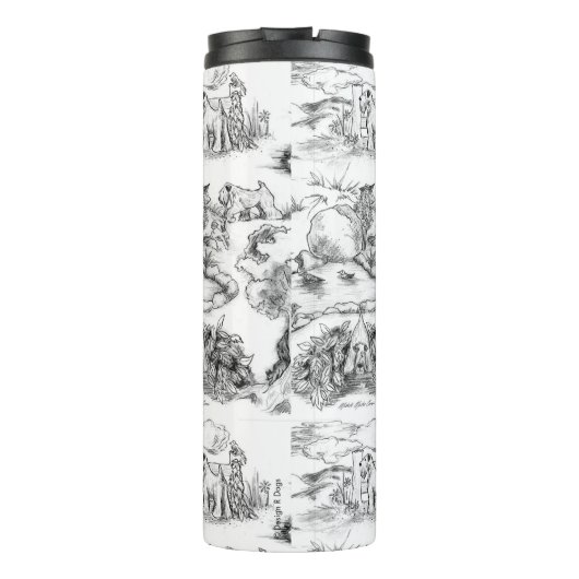 WHEATEN Terrier Black Toile w/Customization Thermosbeker (Achterkant)