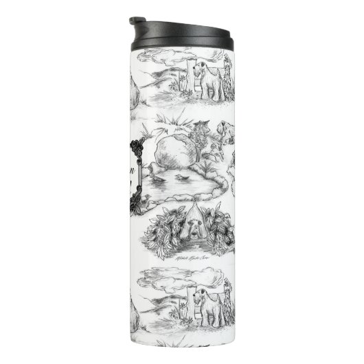 WHEATEN Terrier Black Toile w/Customization Thermosbeker (Geroteerd rechts)