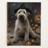 Wheaten Terrier Citrouille Halloween effroi (Devant)