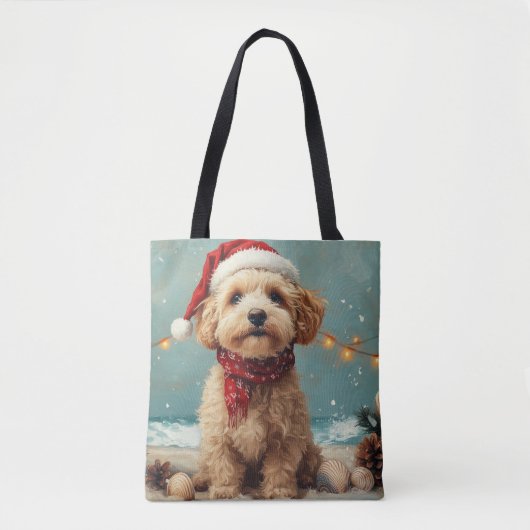 Wheaten Terrier Dog Christmas  Beach Draagtas (Voorkant)