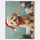Wheaten Terrier Dog Christmas  Beach Fleece Deken (Voorkant)