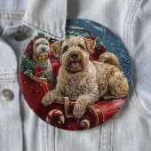 Wheaten Terrier Dog Christmas Festive Ronde Button 6,0 Cm (In situ)