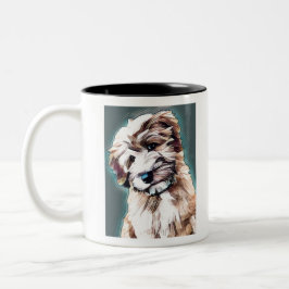 Wheaten Terrier Dog Pop Art Tweekleurige Koffiemok
