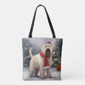 Wheaten Terriër Hond in Sneeuw Kerstmis Draagtas (Achterkant)