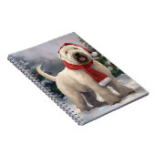 Wheaten Terriër Hond in Sneeuw Kerstmis Notitieboek (Rechterzijde)