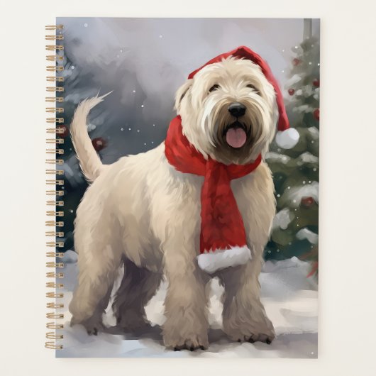 Wheaten Terriër Hond in Sneeuw Kerstmis Planner (Voorkant)