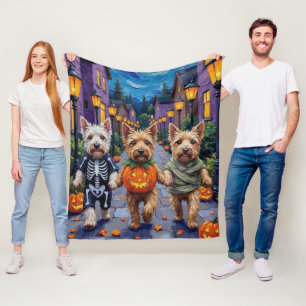 Wheaten Terrier Honden In Halloween Kostuums Fleece Deken
