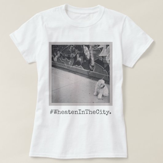 Wheaten Terrier in de stad T-shirt (Design voorkant)