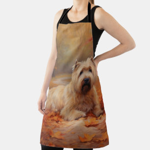 Wheaten Terrier in herfstbladeren val inspireert Schort